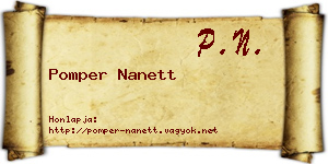 Pomper Nanett névjegykártya